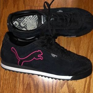 Women's Puma Roma Retro Black Suede w/ Pink
